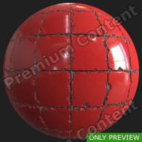 PBR red tiles floor damaged preview 0001